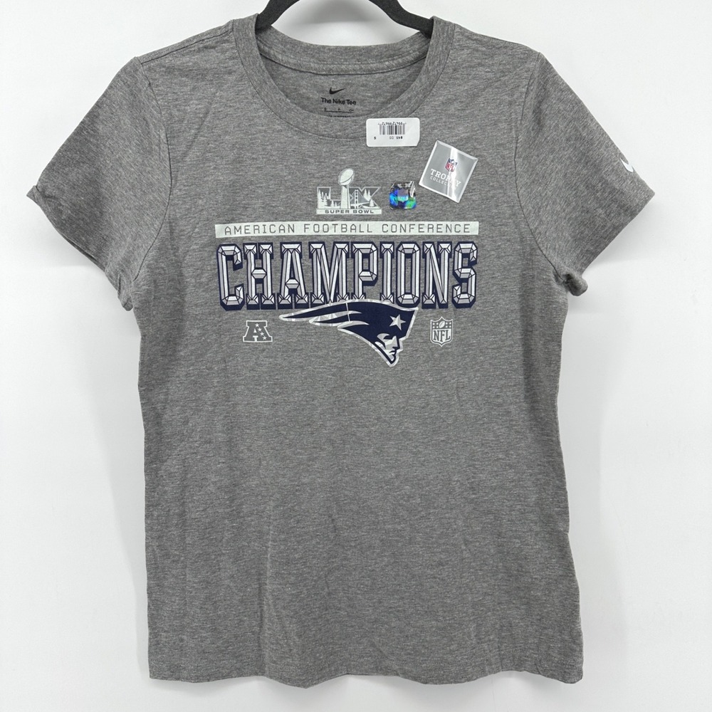 Nike New England Patriots AFC Champions Super Bowl LIII Grey T-Shirt Mens XXL